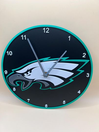 Discover Philadelphia Eagles | Wall Decoration | Eagles Logo | Clock | Football