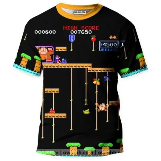 Donkey Kong And Mario 3D T-Shirt