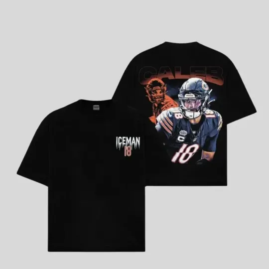 Discover Caleb Williams Iceman 18 Chicago Football Graphic TShirt 2 Sided