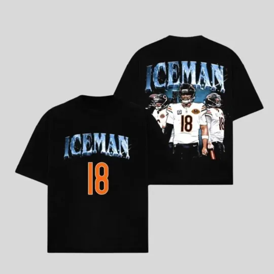 Caleb Williams Iceman 18 Game Day Chicago Football Tee 2 Sided