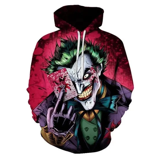 Discover The Joker Horror Clown With Card Let Put A Smile On That Face Hoodie 3D