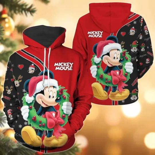 Discover Christmas Mickey Mouse Hoodie Full Size S-5XL Gift For Fan