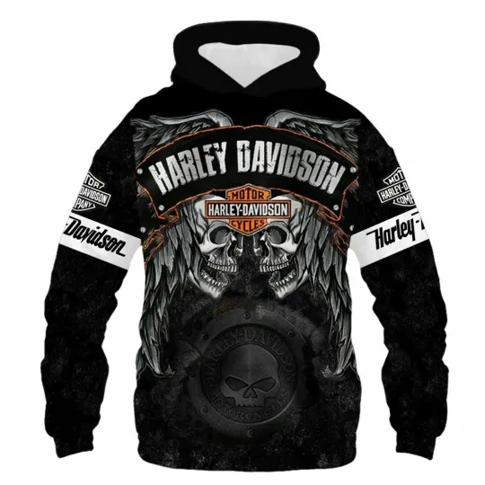 Discover Haarleyy daviidson's 3D Hoodie, Haarleyy Davidson Unisex Size Full Lightweight Hoodie