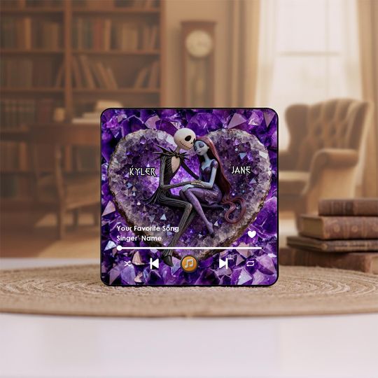 Personalized Jack & Sally Couple We're Simply Meant To Be Music Gift Fridge Magnet, Custom Fridge Magnet, Valentine's Day 2026 Gifts