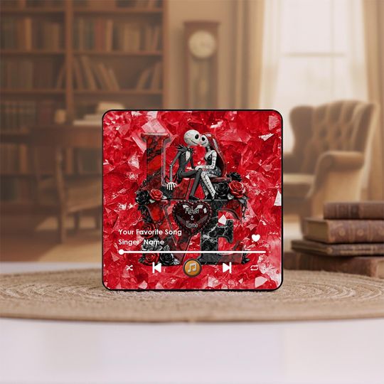 Personalized Jack & Sally Couple Till Our Last Breath Music Gift Fridge Magnet, Custom Fridge Magnet, Valentine's Day 2026 Mean Gifts