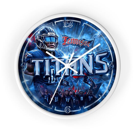 Discover Tennessee Titans spirit fan Wall Clock, Sports Fan Decor, Game room, diva den, office, Sports bar, Boys' and girls' rooms