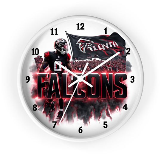 Atlanta Falcons Wall Clock | Sports Fan Gift, Game Day Decor