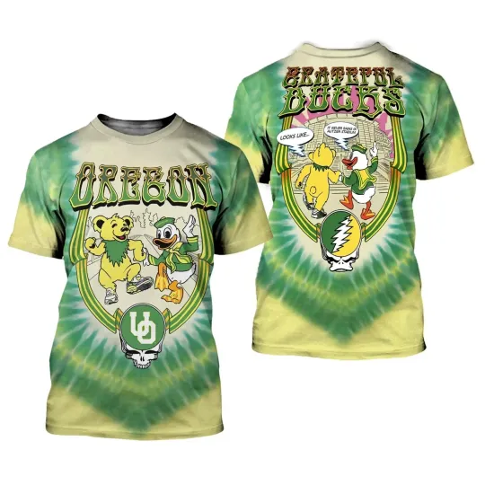 Discover Grateful Dad X Oregon Duck Bear &a Mascot To Autzen 3D T-Shirt