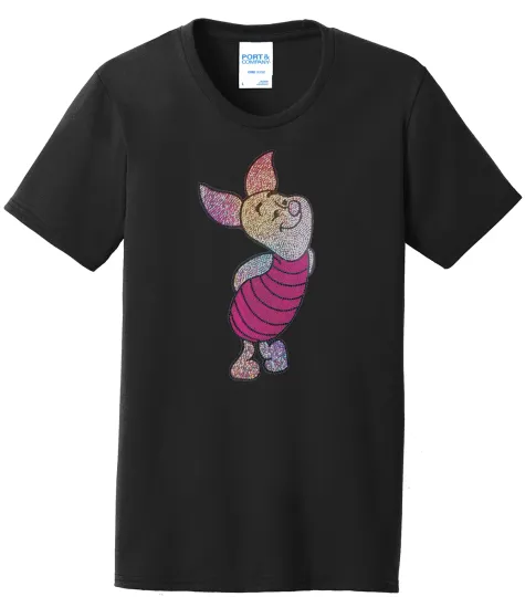 Discover Women's Piglet Winnie the Pooh T-Shirt, Ladies Crew Neck Tee