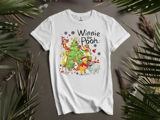 Discover Winnie the Pooh Santa Characters Unisex T-shirt for Men Women