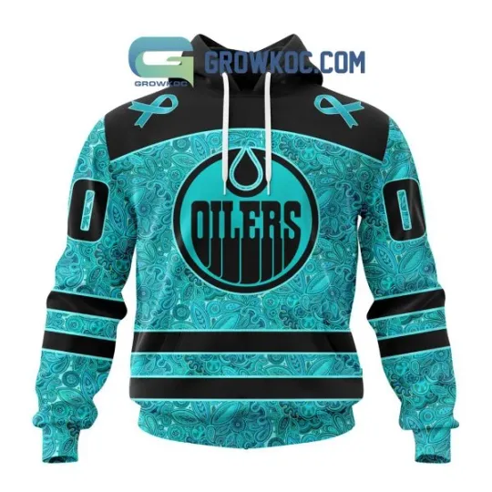 Custom Edmonton Oiler Fight Ovarian Cancer 3D Hoodie For Men Women