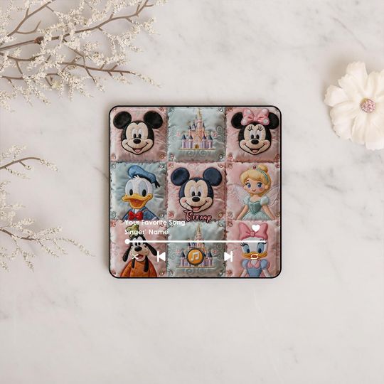 Discover Personalized Cartoon Friends Music Player Magnet, Custom Song Name Magnet, Cute Family Kitchen Decor Gift