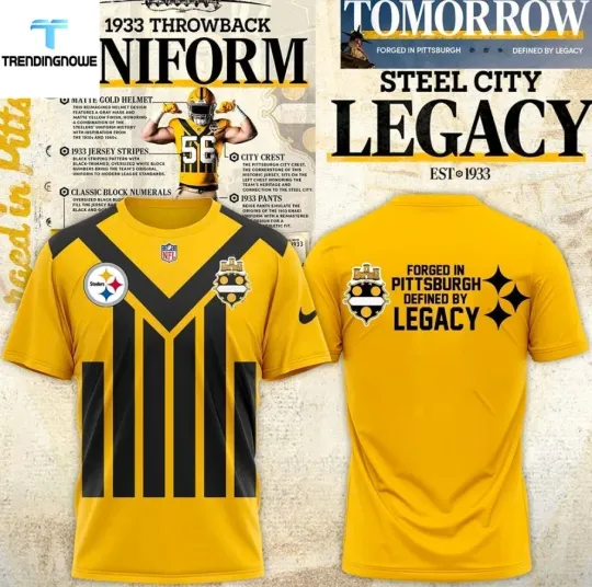 Discover Pittsburgh Steeler 1933 Throwback Uniforms 3D T-Shirt