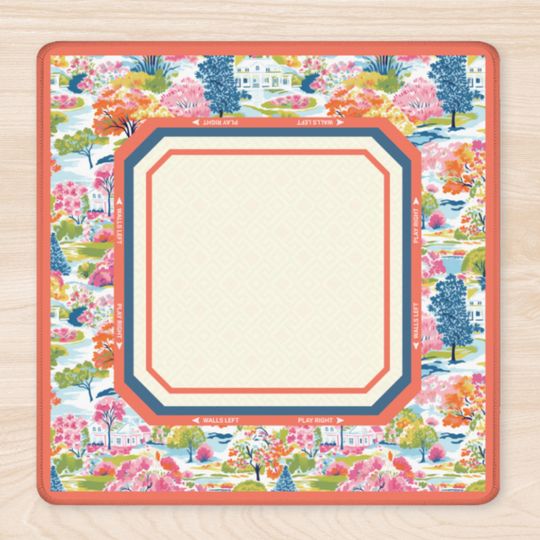 Discover Chinoiserie Mahjong Mat, Colorful Mahjong Gift Mat, Orange Game Mat, American Mahjong Accessories, Mahj Table Mat, Mahjong Tile Mat