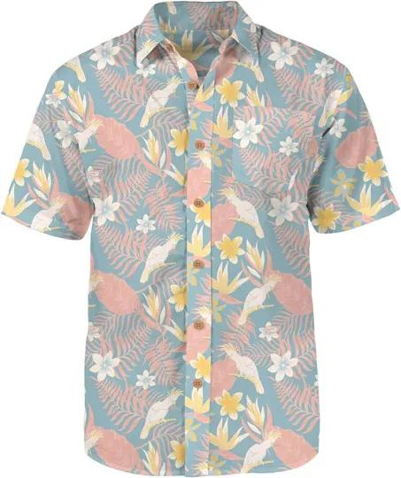 Discover Tipsy Elves Men's Hawaiian Casual Beach Shirt, Stretch Fabric