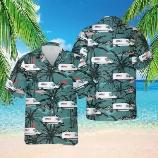 Discover UK Mail Van Summer Hawaiian Shirt