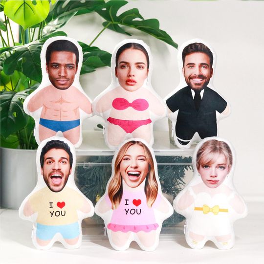 Discover Custom Face Pillow, Photo Head Cushion, Personalized Cartoon Doll, Couple Gift
