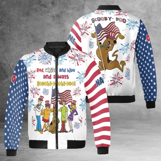 Personalized Red White Blue Always Scooby Doo Patriotic Americans Gift Jacket