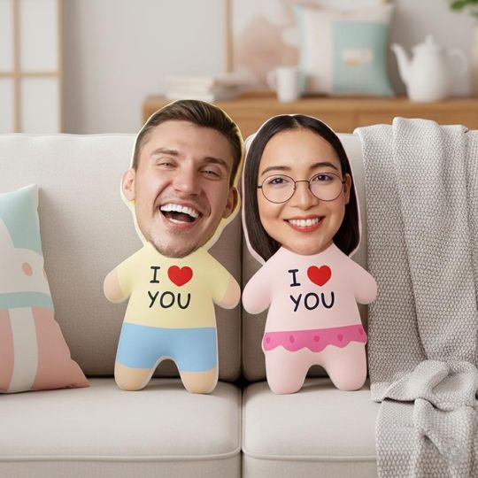 Discover Custom Photo Plush Pillow, I Love You, Wedding, Funny Style Couple Cushion, Valentine Decor