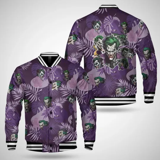 Horror Joker Clown Smiling Tropical Leaves Why So Serious Jacket All Size S-5XL