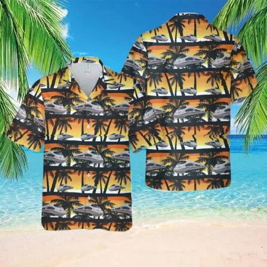 Discover German Deutsche Bahn ICE Summer Hawaiian Shirt