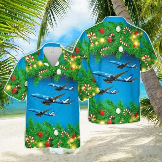 Discover Breeze Airways E190 Christmas Hawaiian Shirt Aloha Beach Summer Shirt