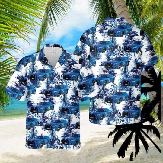 Discover Michigan State Police Car 3D Hawaiian Shirt for Summer Beach