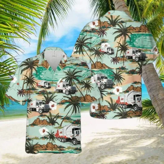 Discover Rumpke Waste Recycling Truck Hawaiian Shirt