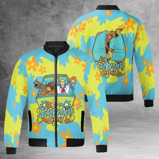 Scooby Doo Run Scooby Doo Friends On Mystery Machine Bomber Jacket Size S-5XL