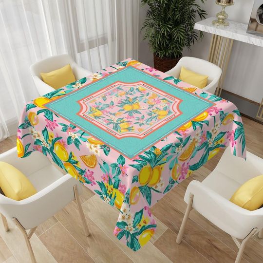 Discover Mahjong Tablecloth lemon Design, Mahjong Mat Table Covering, American Mahjong Accessories, Mahj Table Cover with Instructions