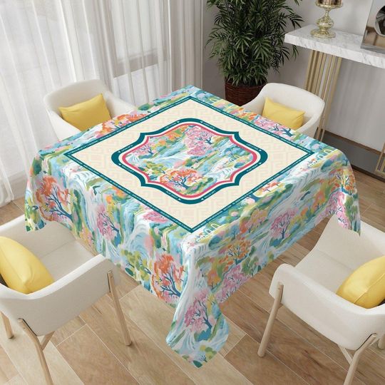 Discover Mahjong Tablecloth Chinoiserie Design, Mahjong Mat Table Covering, American Mahjong Accessories, Mahj Table Cover with Instructions