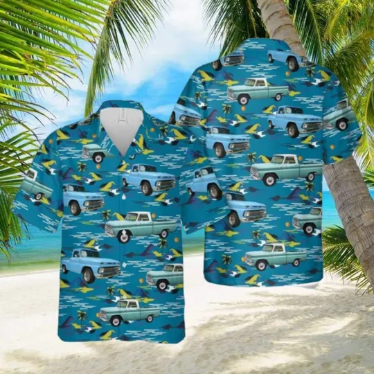 Discover Chevy Truck Hawaiian Button-Down Shirt