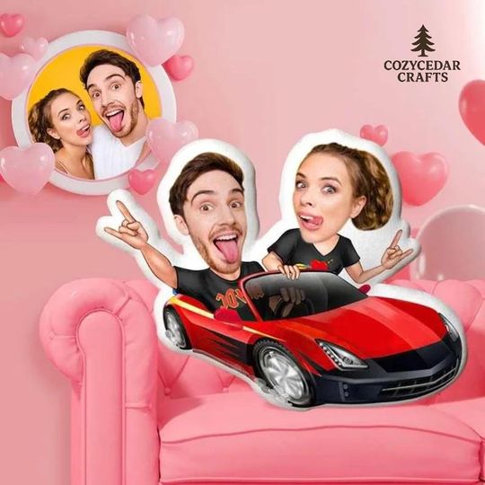 Discover Valentines Custom Face Pillow, Personalized Minime Pillow, Romantic Gift, Couple Plush Pillow, Unique Photo Throw Pillow, Anniversary Gift