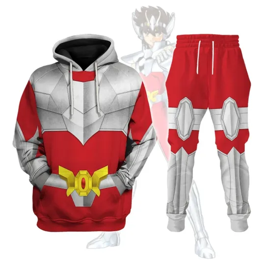 Discover Saiya Pegasus armor Saint Seiya Costume Hoodie Sweatpant Tracksuit Size S-5XL