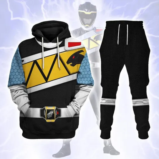 Black Power Rangers Dino Charge Cosplay Costume - Hoodie Set