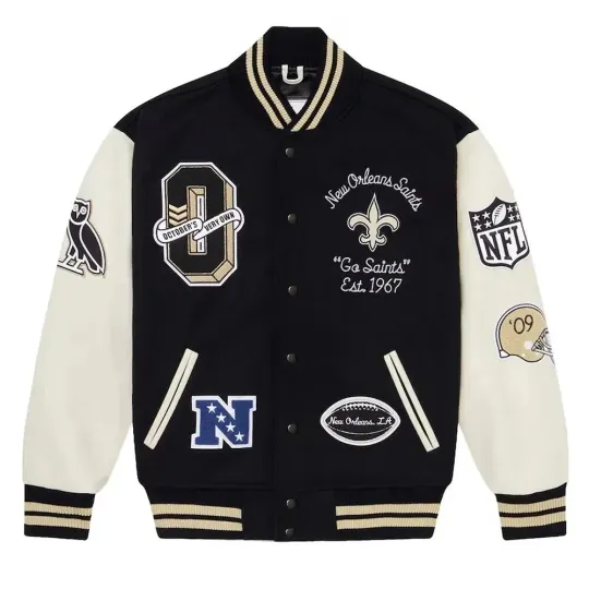 Discover Men's Black Wool and White Sleeve Varsity Baseball Jacket