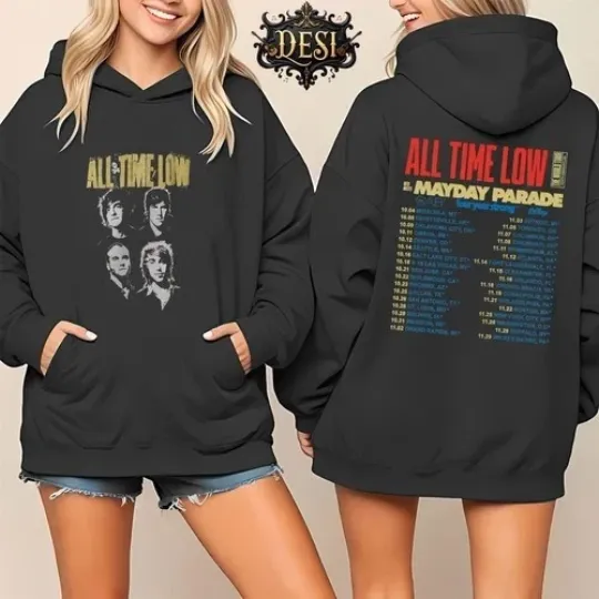 Discover All Time Low 2026 Music Tour Double SIded Hoodie