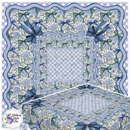 Blue Mahjong Mat , Coquette Bow Charleston Rules Table Cover, Mahjong Directions, Mah Jongg Mahjong Accessories