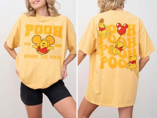 Discover Winnie The Pooh Est 1926  T-Shirt, Disney Pooh, Honey Pooh, Cartoon T-Shirt, Double Sided T-Shirt