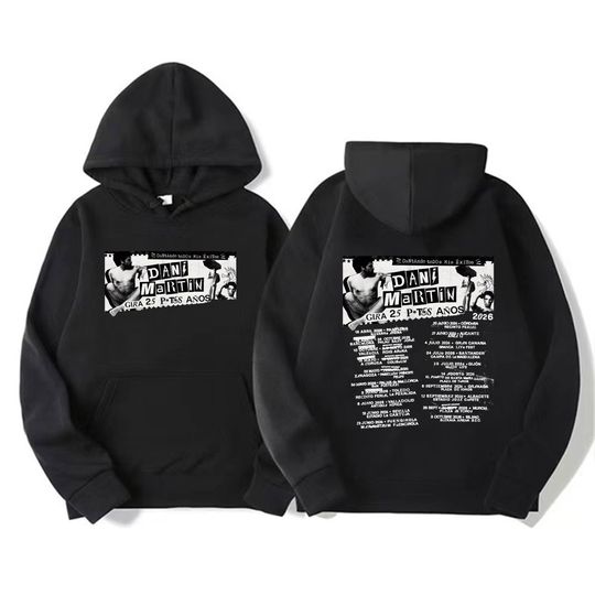 Discover Dani Martín Gira 25 Años Album 2026 Printed Hoodies