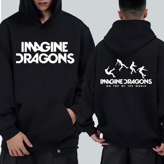 Discover 2026 Imagine Dragons Rock band Merch Double Sided printed Hoodie