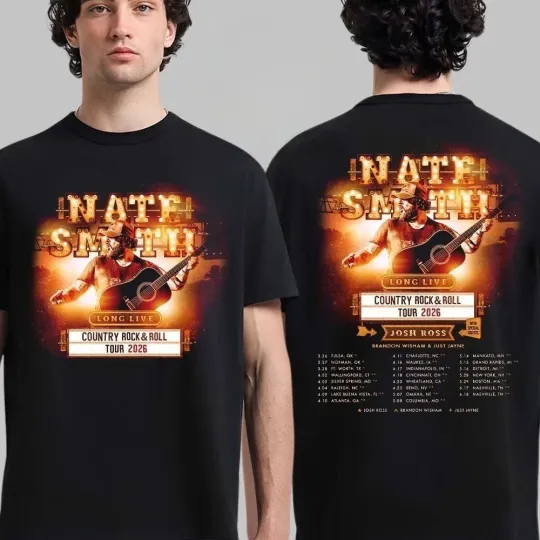 Discover Nate Smith Long Live Country Rock And Roll Tour 2026 Unisex T-Shirt