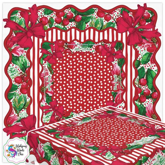 Discover Christmas Mahjong Tablecloth With Instructions, Charleston Rules Table Cover, Game Night Decor, Mah Jongg Mahjong Accessories