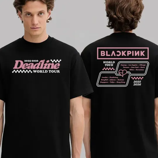 Blackpink Exclusive Merch Tee World Tour 2025 2026 Schedule Two Sided T-Shirt