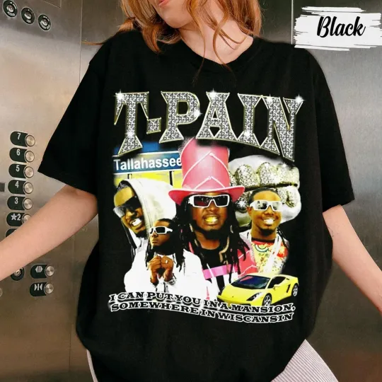 Discover T-pain 2025 Tour Shirt, TP20 Rap Tee, T-pain Graphic Tour Tee T-Shirt