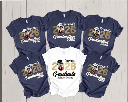 Discover Photo Graduation 2026 Shirts,Custom  Graduation T-Shirt,2026 Graduate Shirt,Personalized Graduation Shirts,Matching Family Graduate Shirt