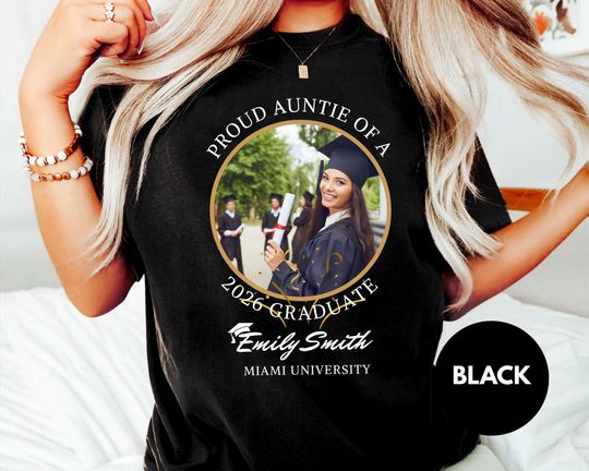 Discover Personalized Graduation Shirts, Proud Father A 2026 Graduate T-Shirt, Custom Proud 2026 Graduate Shirts, Add The Photo Graduation Shirt