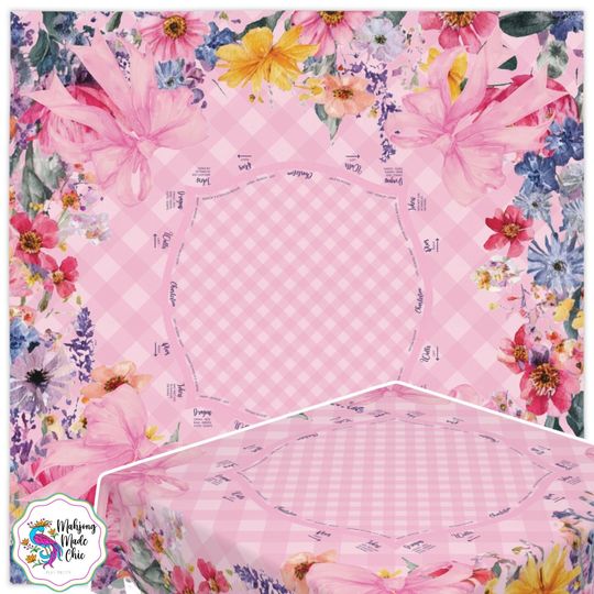 Discover Pink Mahjong Mat, Wildflower Coquette Bow Charleston Rules Table Cover, Mahjong Directions, Mah Jongg Accessories
