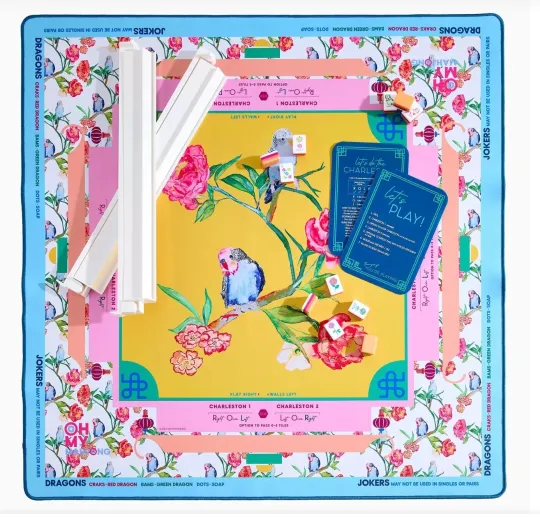 Discover NEW Oh My Mahjong Spring Fling Brook Wright Mah Jong mat, Mahjong Gift for Women