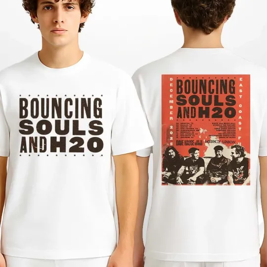 Discover The Bouncing Souls And H2O East Coast Tour 2025 Across The USA Dec 2025 T-Shirt